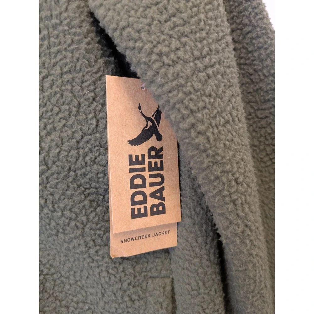 Eddie Bauer‎ Men's Size M Snowcreek Jacket Grape Leaf Green Sherpa Fleece
